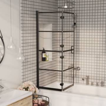 Folding Shower Enclosure ESG 100x140 cm Black - Stylish & Functional