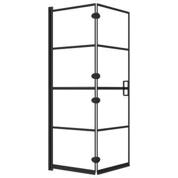 Folding Shower Enclosure ESG 100x140 cm Black - Stylish & Functional