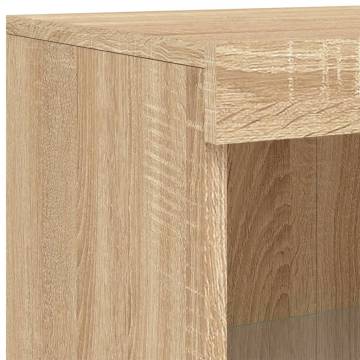 Modern Sideboard with LED Lights – Sonoma Oak - 162x37x100 cm