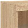 Modern Sideboard with LED Lights – Sonoma Oak - 162x37x100 cm