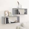 Wall Cube Shelves 2 pcs Grey Sonoma 60x15x23 cm Engineered Wood Colour grey sonoma Quantity in Package 2 Number of Pieces 1 