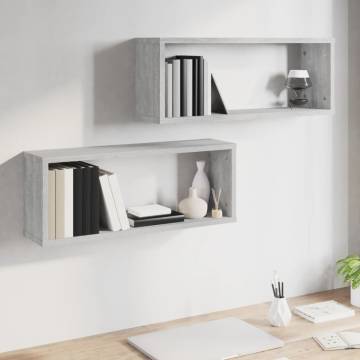 Wall Cube Shelves (2 pcs) Grey Sonoma | Stylish Storage Solution