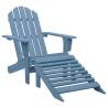 Garden Adirondack Chair with Ottoman Solid Fir Wood Blue Colour blue Quantity in Package 1 