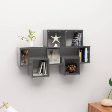 Car-Shaped Wall Shelf High Gloss Grey | Hipo Market