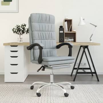 Trendy Light Grey Reclining Office Chair - Comfort & Style