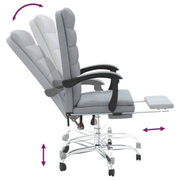 Trendy Light Grey Reclining Office Chair - Comfort & Style