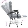 Trendy Light Grey Reclining Office Chair - Comfort & Style