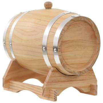 Wine Barrel with Tap Solid Pinewood 6 L - Rustic Home Accessory