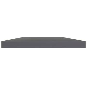 High Gloss Grey Bookshelf Boards - 4 pcs | Hipomarket