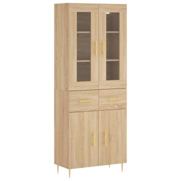 Stylish Highboard Sonoma Oak - 69.5x34x180 cm | Hipomarket