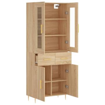 Stylish Highboard Sonoma Oak - 69.5x34x180 cm | Hipomarket