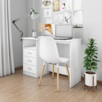 Modern White Desk with Drawers - 110x50 cm | HipoMarket