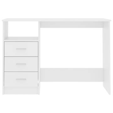 Modern White Desk with Drawers - 110x50 cm | HipoMarket