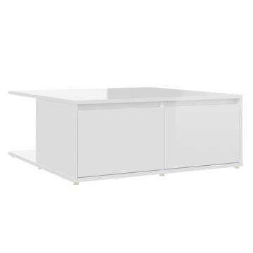 High Gloss White Coffee Table 80x80x31 cm | HipoMarket