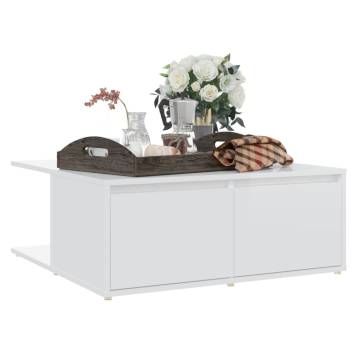 High Gloss White Coffee Table 80x80x31 cm | HipoMarket