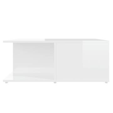 High Gloss White Coffee Table 80x80x31 cm | HipoMarket