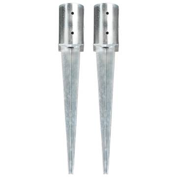 Ground Spikes 2 pcs Silver Galvanised Steel | Durable & Practical