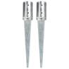 Ground Spikes 2 pcs Silver Galvanised Steel | Durable & Practical