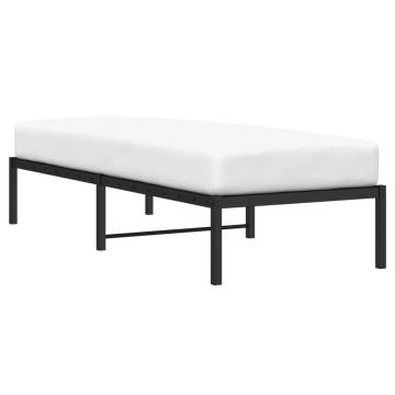 Black Metal Bed Frame 75x190 cm - Small Single | HipoMarket