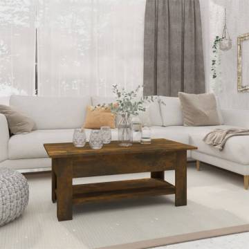 Modern Smoked Oak Coffee Table - Stylish & Durable Design