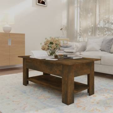 Modern Smoked Oak Coffee Table - Stylish & Durable Design