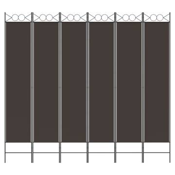 6-Panel Brown Room Divider - Versatile & Stylish Privacy Solution