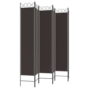 6-Panel Brown Room Divider - Versatile & Stylish Privacy Solution