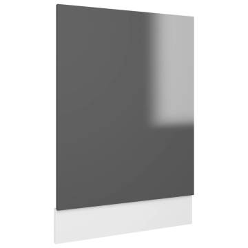 High Gloss Grey Dishwasher Panel - 45x3x67 cm | HipoMarket