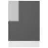 High Gloss Grey Dishwasher Panel - 45x3x67 cm | HipoMarket