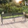 Twin Garden Bench 246 cm Black Steel - Stylish & Durable