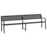 Twin Garden Bench 246 cm Black Steel - Stylish & Durable