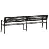 Twin Garden Bench 246 cm Black Steel - Stylish & Durable