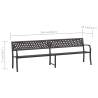 Twin Garden Bench 246 cm Black Steel - Stylish & Durable