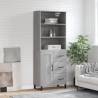 Highboard Grey Sonoma 69.5x34x180 cm Engineered Wood Colour grey sonoma Quantity in Package 1 Model 1 wood door 3 drawers 