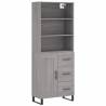 Stylish Highboard Grey Sonoma - Engineered Wood 69.5x34x180 cm