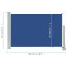 Patio Retractable Side Awning 60x300 cm Blue | Hipomarket