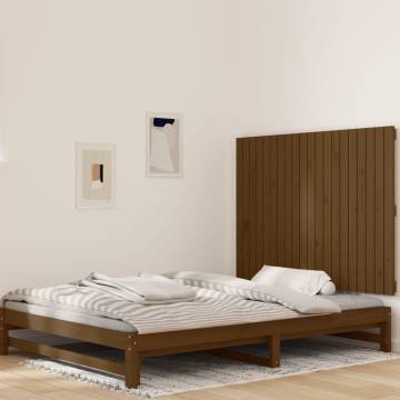 Honey Brown Wall Headboard - Solid Pine Wood | Hipomarket