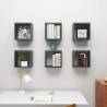 Wall Cube Shelves (6 pcs) - Stylish Grey Floating Storage