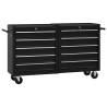 Tool Trolley with 5 Drawers - Durable Black Steel Storage