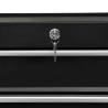 Tool Trolley with 5 Drawers - Durable Black Steel Storage