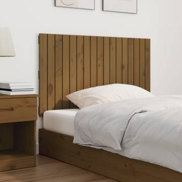 Elegant Honey Brown Wall Headboard - Solid Pine 108x3x60 cm