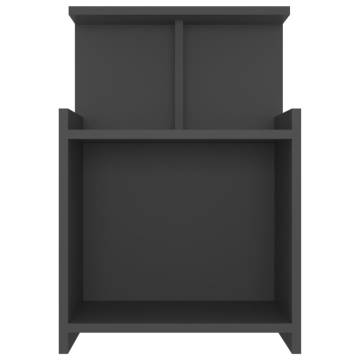 Stylish Bed Cabinet Grey - 40x35x60 cm Engineered Wood