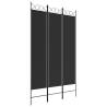 3-Panel Room Divider Black 120x200 cm - Stylish Privacy Screen