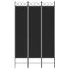 3-Panel Room Divider Black 120x200 cm - Stylish Privacy Screen