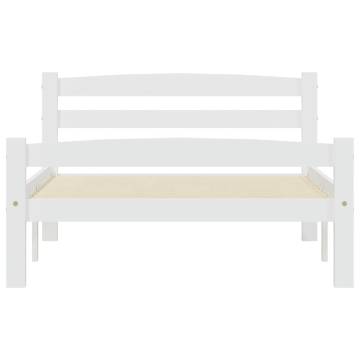 Modern White Solid Pinewood Bed Frame 90x200 cm | Hipo Market