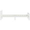 Modern White Solid Pinewood Bed Frame 90x200 cm | Hipo Market