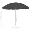 Beach Umbrella Anthracite 300 cm | UV Protection & Durability