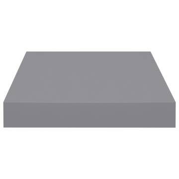 Stylish Floating Wall Shelves - Set of 4 Grey MDF 23x23.5 cm