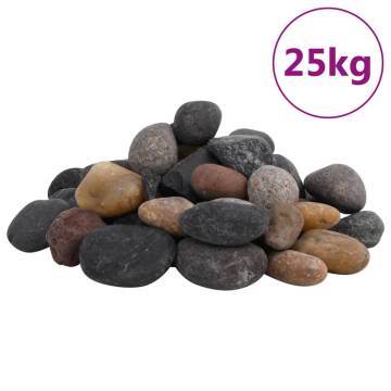 Polished Pebbles 25kg Mixed Colour 5-8cm | HipoMarket