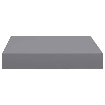 Stylish Floating Wall Shelves - Set of 4 Grey MDF 23x23.5 cm